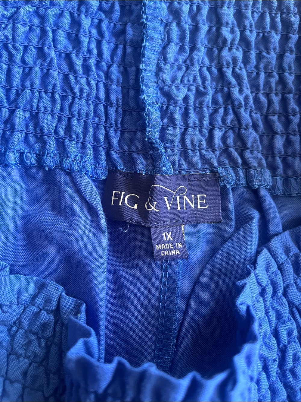 Wide Leg Palazzo Pants‎ with White Lace Trim - Blue - Picture 3 of 3